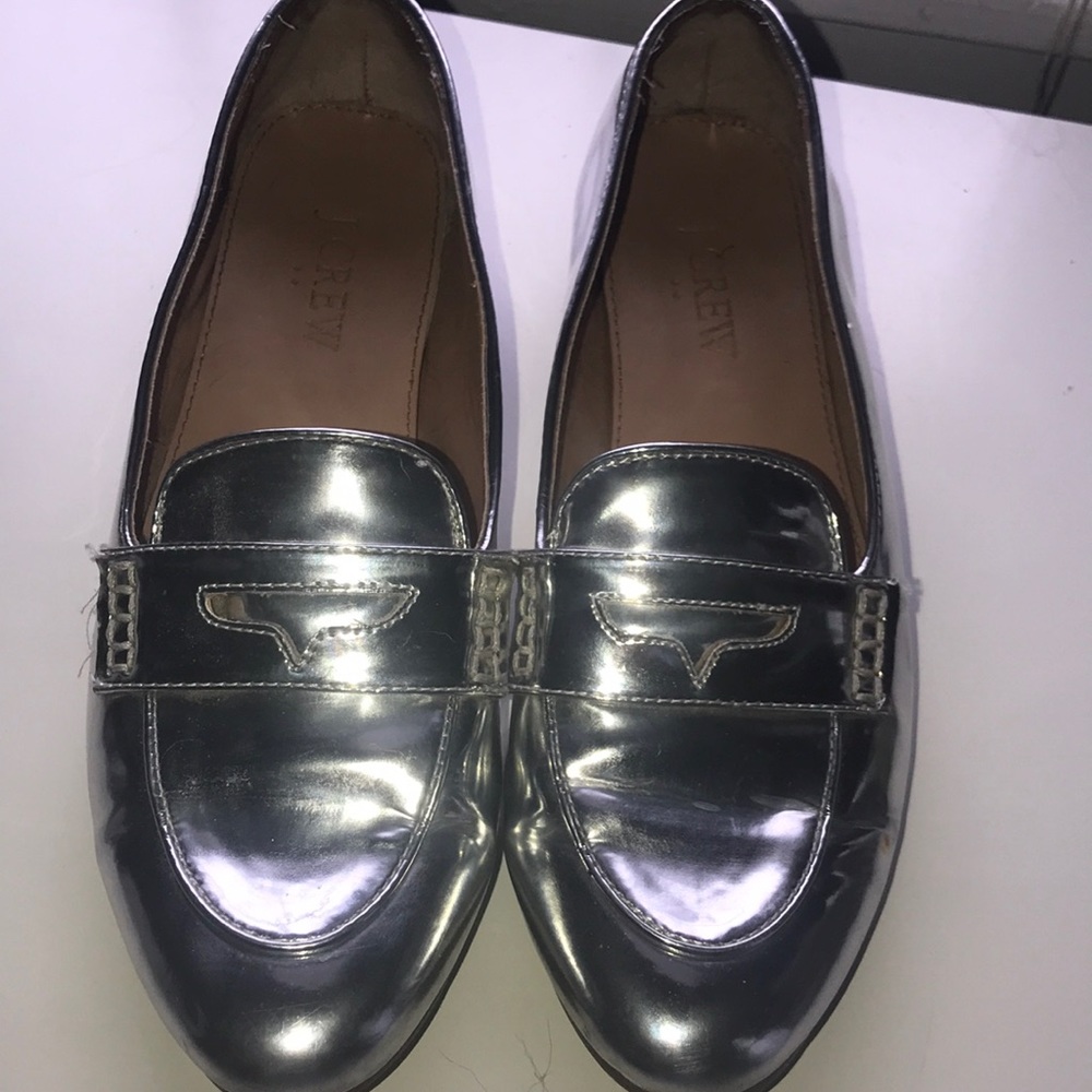 J.Crew metallic loafers
